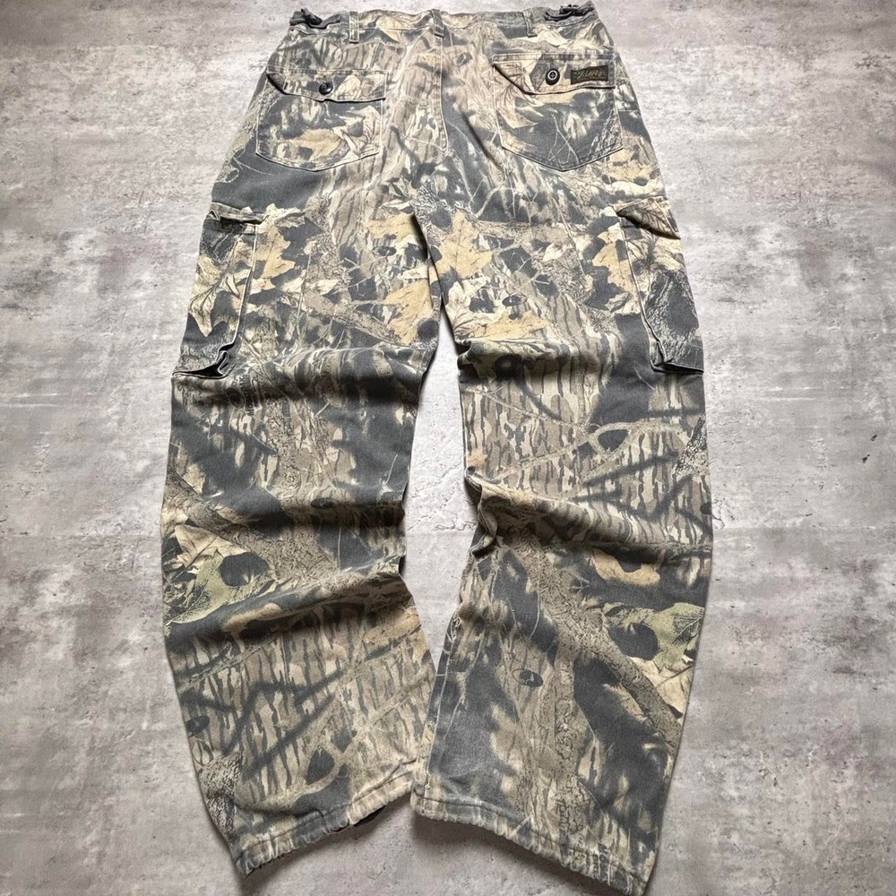 Mossy Oak Cargo Pants Mens 32x30 Khaki Multi Vintage 90s Baggy Camo